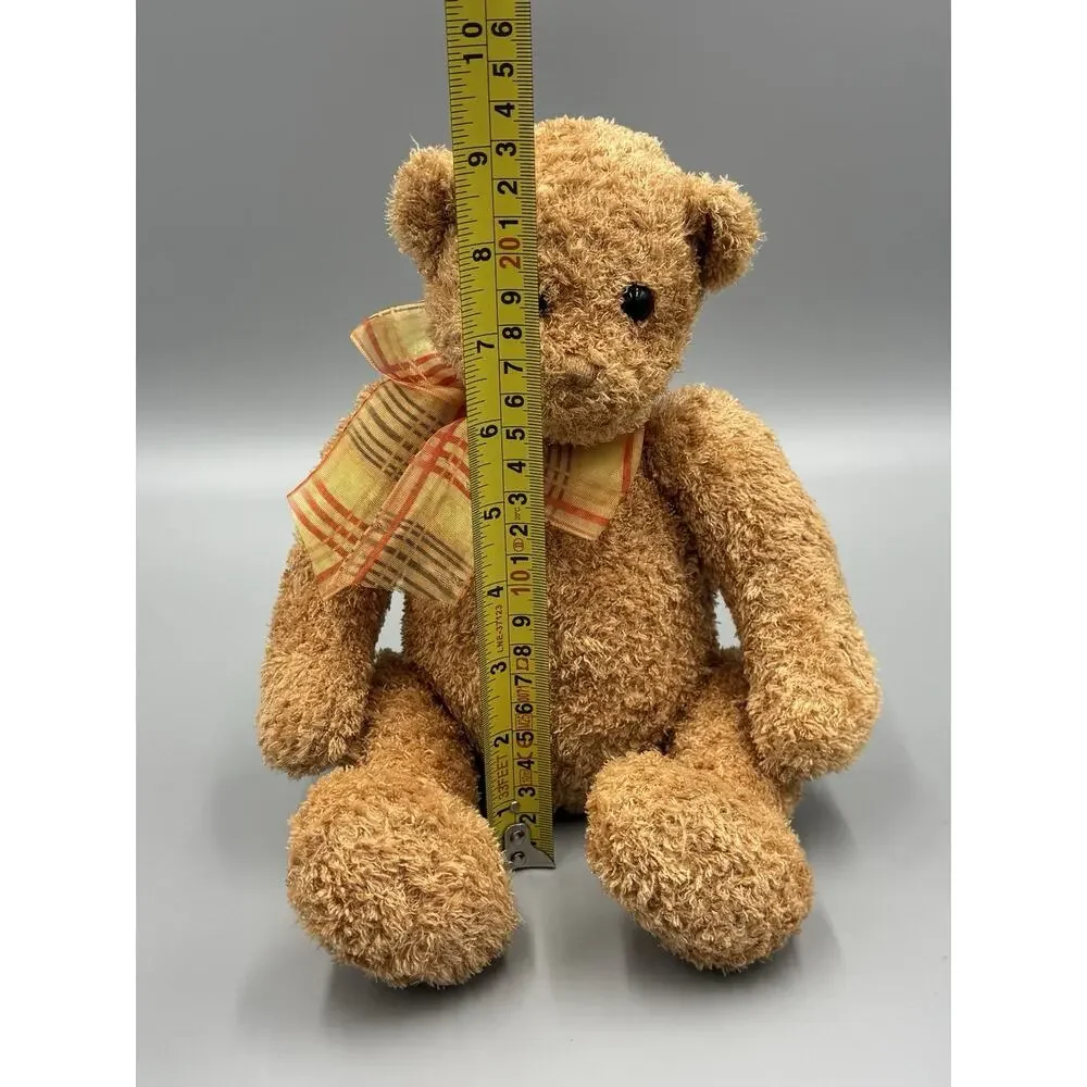 Gund Pookie Bear W/ Plaid Ribbon Bow #43128 Plush 11” Stuffed Teddy Animal